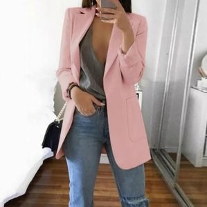 Casual Blazer Jacket Top Outwear Career Long Coat